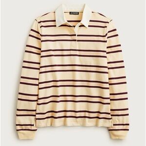 NWT J. Crew New Premium-weight Classic Rugby Shirt Jane Stripe Candlecherry